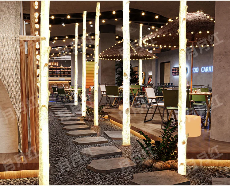 celebrity shopping mall coffee shop indoor and outdoor courtyard landscaping resin light-transmitting decorative tree light