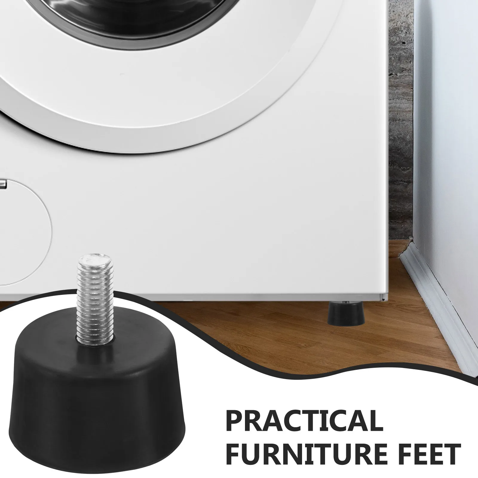 

4Pcs Rubber Furniture Feet Adjustable Leveling Legs for Table Chair Cabinet Sofa Floor Protection Heavy Duty Furniture Levelers