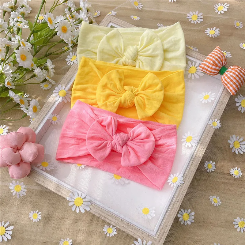 3Pcs/Lot Baby Headband BowKnot Sets Toddler Girls Nylon Headbands Soft Turban Kids Headwear Baby Head band Accessories