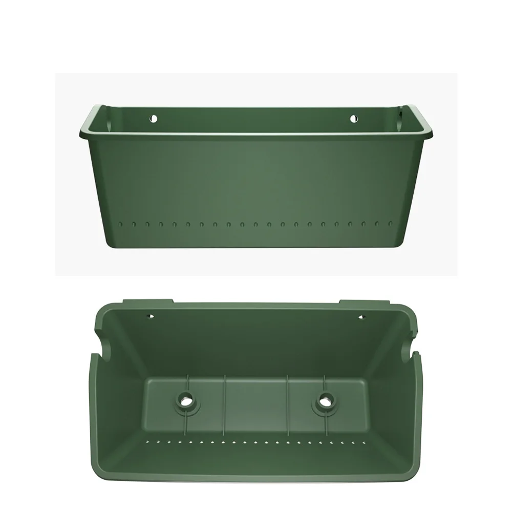 2 PCS Hanging Flower Pot Vertical Wall Planter Boxes Outdoor Window Pots Rectangular Wall Mount for Hall Balcony Garden