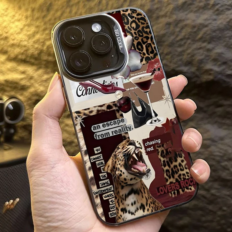 

Leopard Lip Print Laser IMD Phone Case for Xiaomi Poco X7 X6 X5 X3 F5 F6 F7 M6 Pro Shockproof Bumper Cover Holiday Gifts Friends