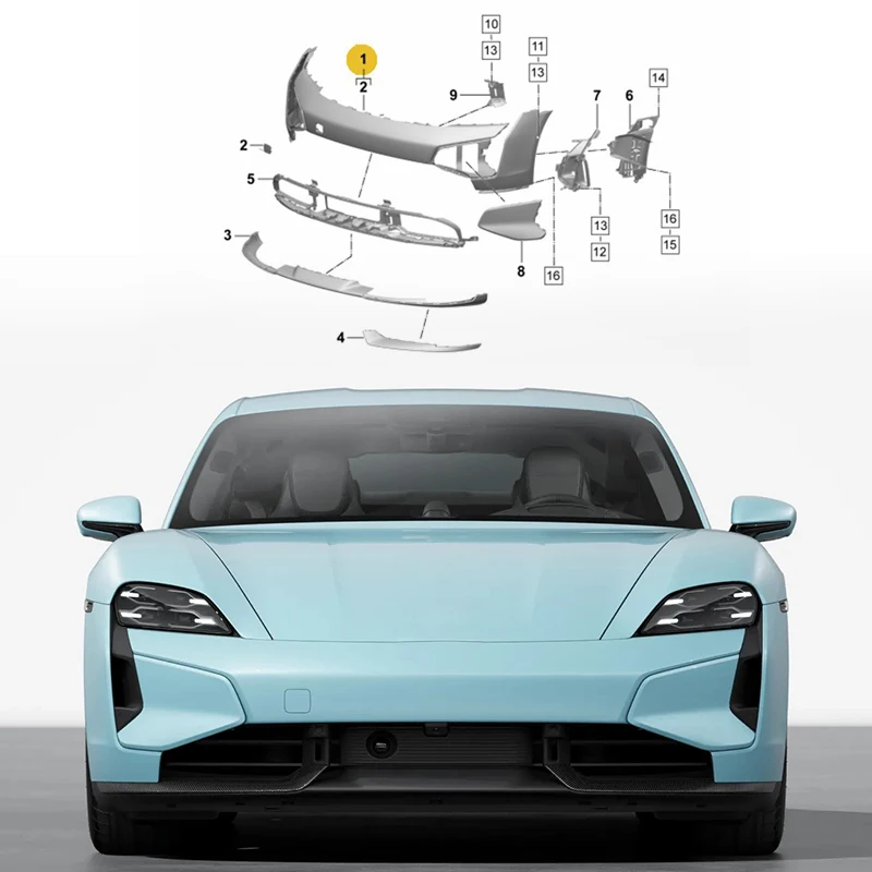 High Quality Dry Carbon Fiber Body Kits With Front Rear Bumper Front Lip Diffuser Fit For Taycan 2020-2024 Upgrade Turbo S