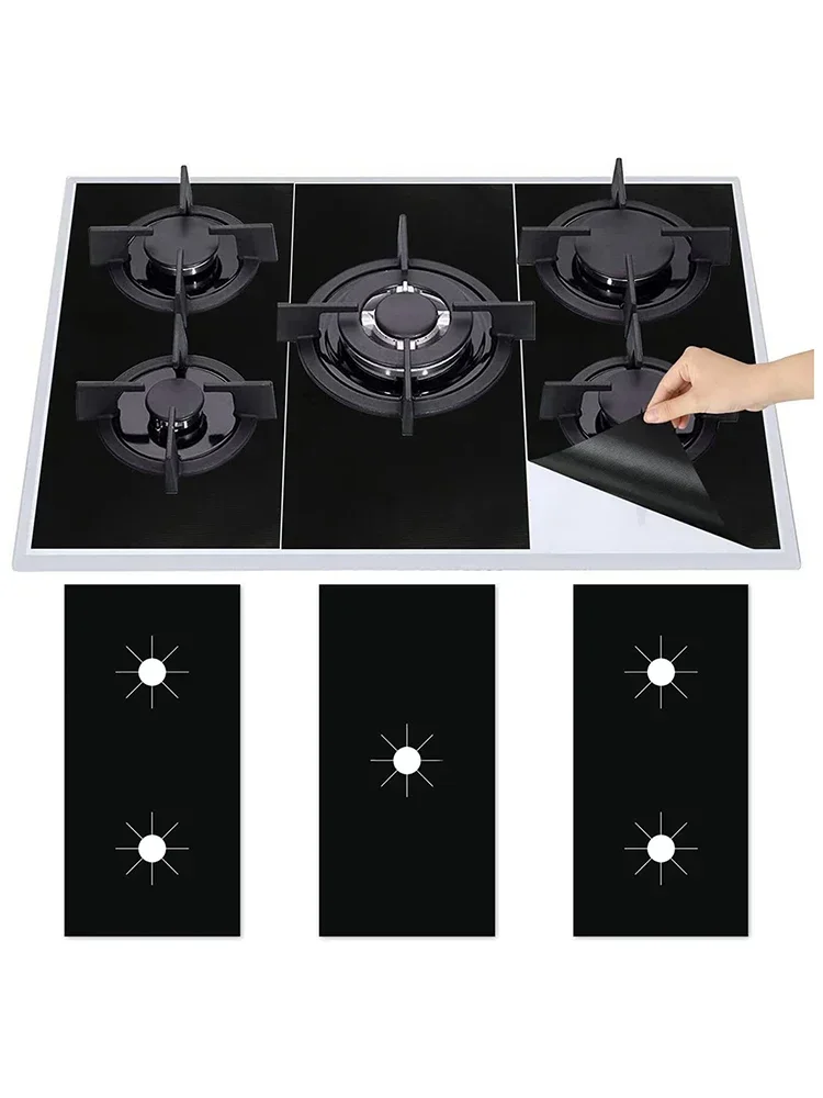 5-Hole Gas Stove Pad Gas Stove Protective Cover Cleaning Anti-Dirty Pad Kitchen Cleaning Anti-dirty Reusable Stovetop Scratch