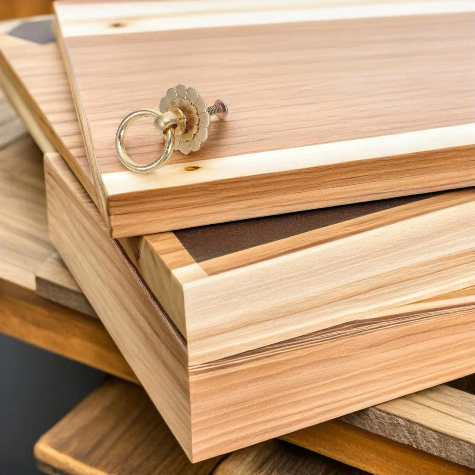 

6Pcs Brass Flower Cabinet Knobs Vintage Drawer Pulls Dresser Handles Unique Furniture Hardware for Cabinets Cabinet Door Handle