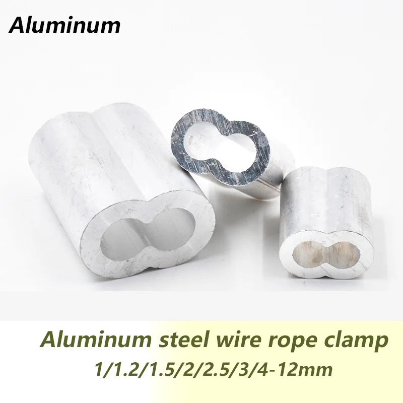 

1/2/10/20/50Pc Wirerope Suppress Fixed Sleeve Connecting Aluminum Sleeve Oval Aluminum Clip Head Lock Circular Joint