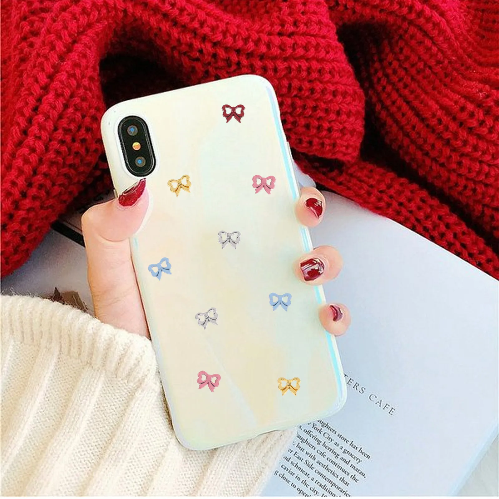 100 قطعة أزرار تصميم القوس سبيكة صغيرة الخياطة السحابات DIY بها بنفسك الملابس والاكسسوارات أزرار الزخرفية الأنيقة زر أنيق #3