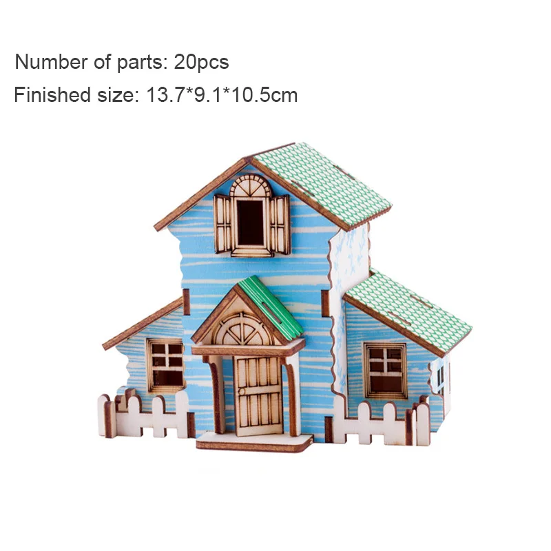 3D Holz puzzle Puzzle Schloss Haus Villa Architektur modelle DIY zusammen gebaute Kombination Kinder Handwerk Geschenke Spielzeug pädagogisch