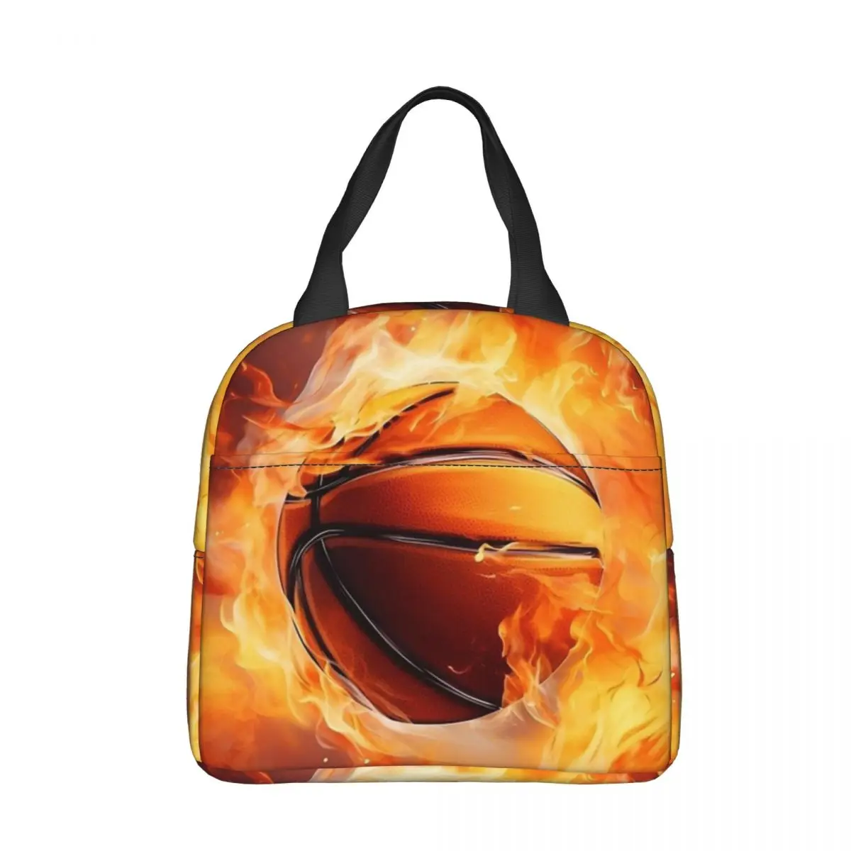 

Basketball On Fire Insulated Lunch Bags Leakproof Lunch Container Cooler Bag Lunch Box Tote Work Picnic Men Women