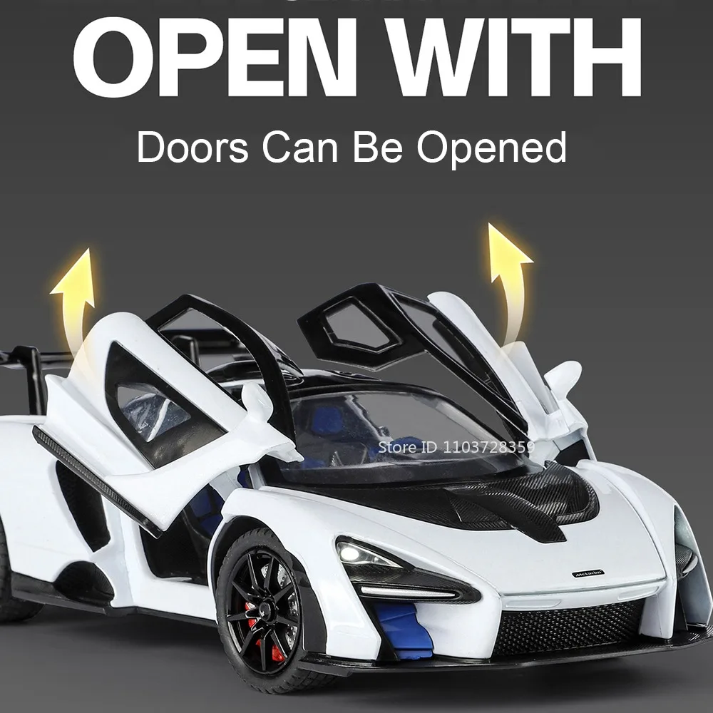 1:24 セナパナメーラスプレーおもちゃスポーツカーモデル合金ダイキャストドアオープンプルバックサウンドライトシミュレーションスーパーカーキッズギフト