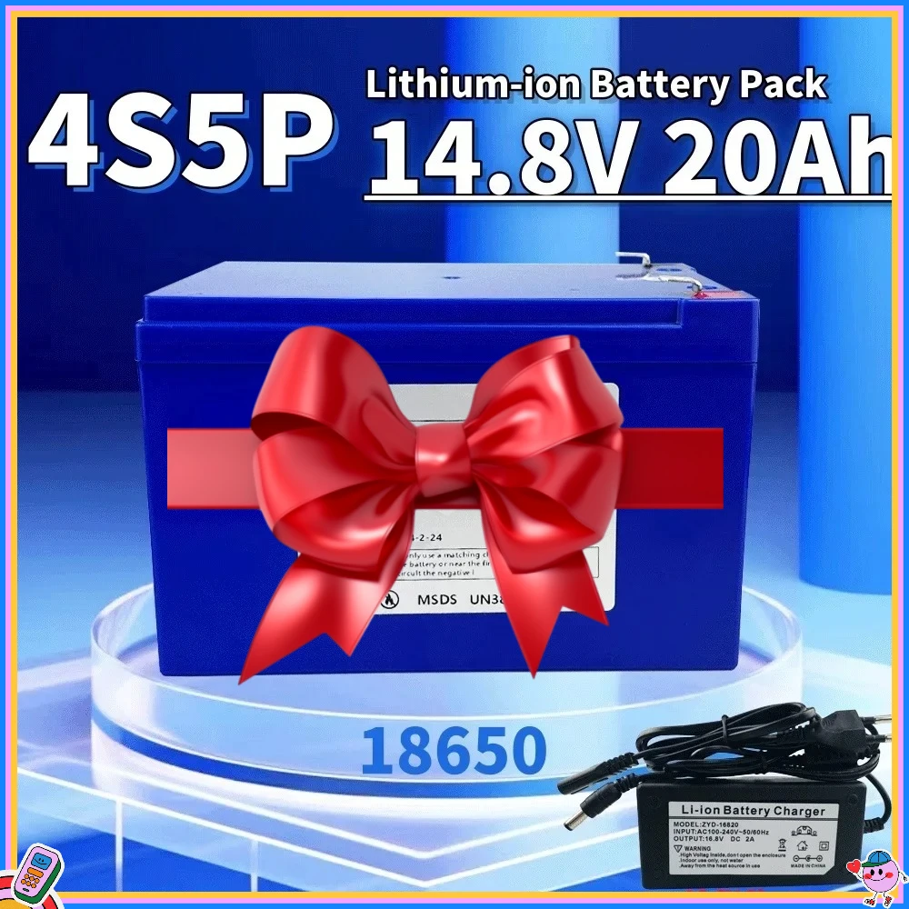 

Lithium-ion 18650 4S5P 14.8V 20Ah Battery Pack built-in BMS Suitable for 16.8V Equipment, High-power Inverter, Tourist Car Solar