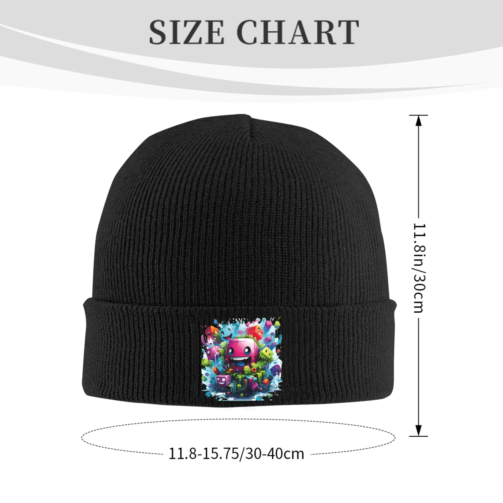 Game Geometry Dash Runner Knit Hat Beanies Autumn Winter Hat Warm Unisex  Street Geometric Dash Cap for Men Women Gift,