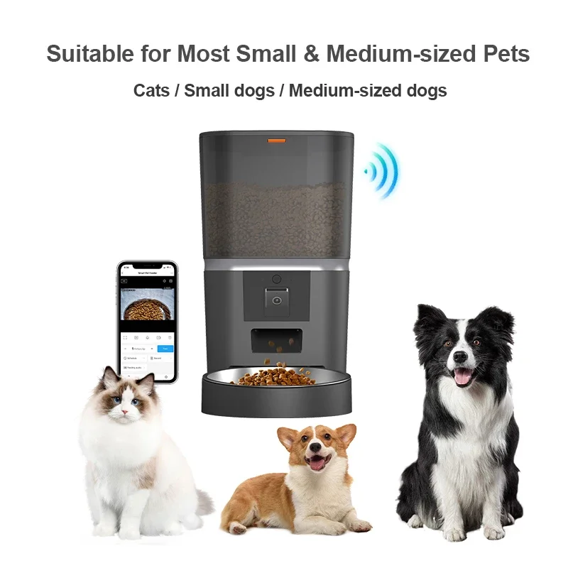 6L Automatic Cat Feeder Wifi Smart Pet Feeder Cats Dogs 5G  Auto Dog Food Dispenser camera Smart Pet Feeder