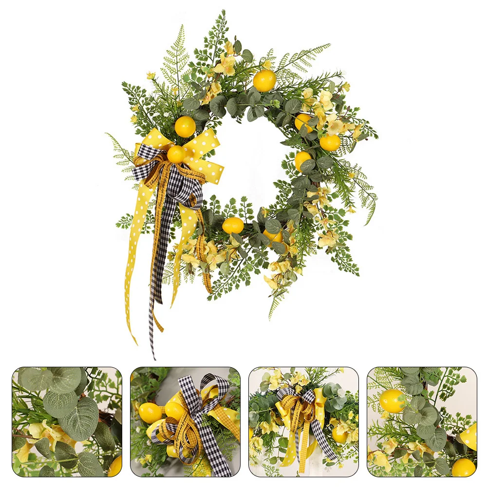 

Artificial Lemon Wreath Summer Hanging Flower Front Door Decoration Summer Wreath Adornment Festival Garland Festival Garland