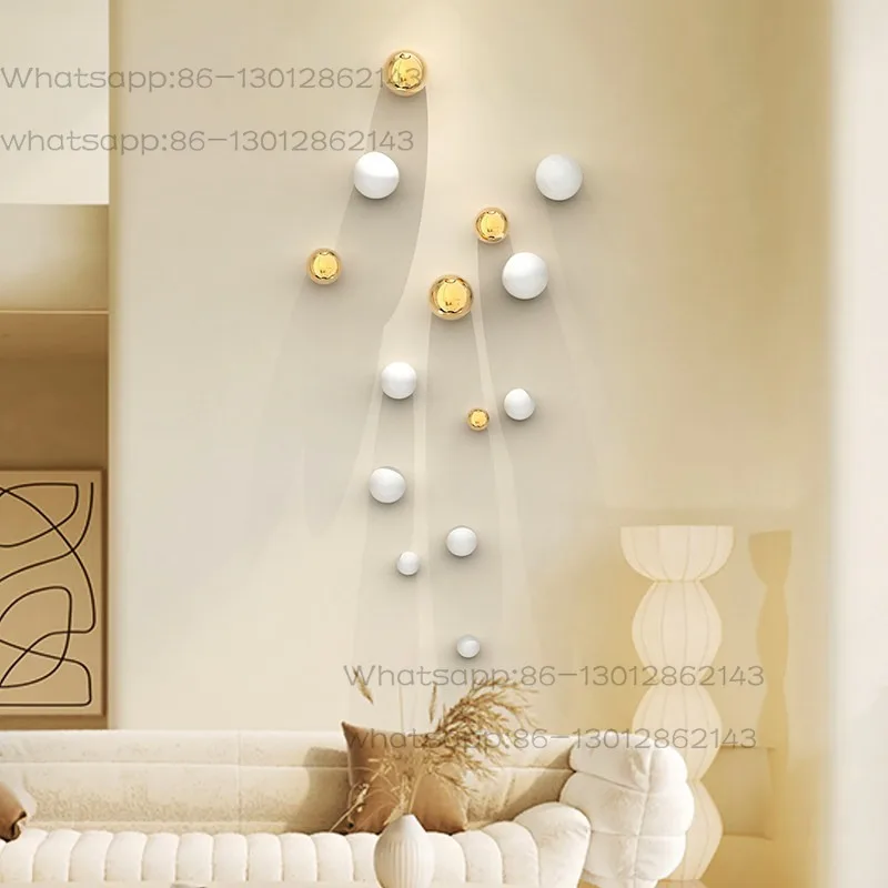 Nordic imitation stainless steel ball art decoration living room wall home accessories hotel commercial space store wall hanging