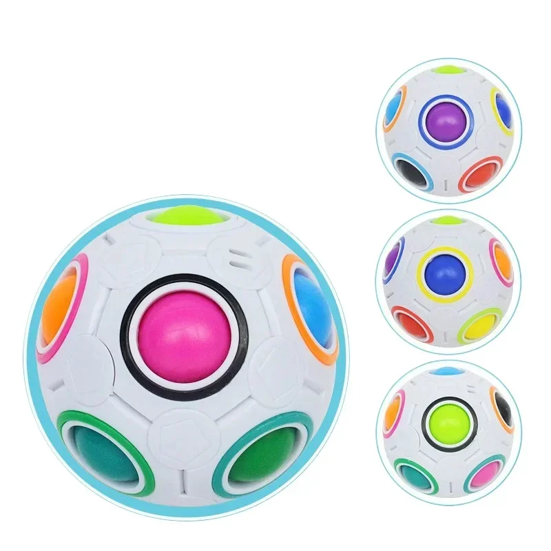 Antistress Cube Rainbow Ball Puzzles Magic Football Cube Educational Learning Toys For Children Adults Kids Stress Reliever Toys