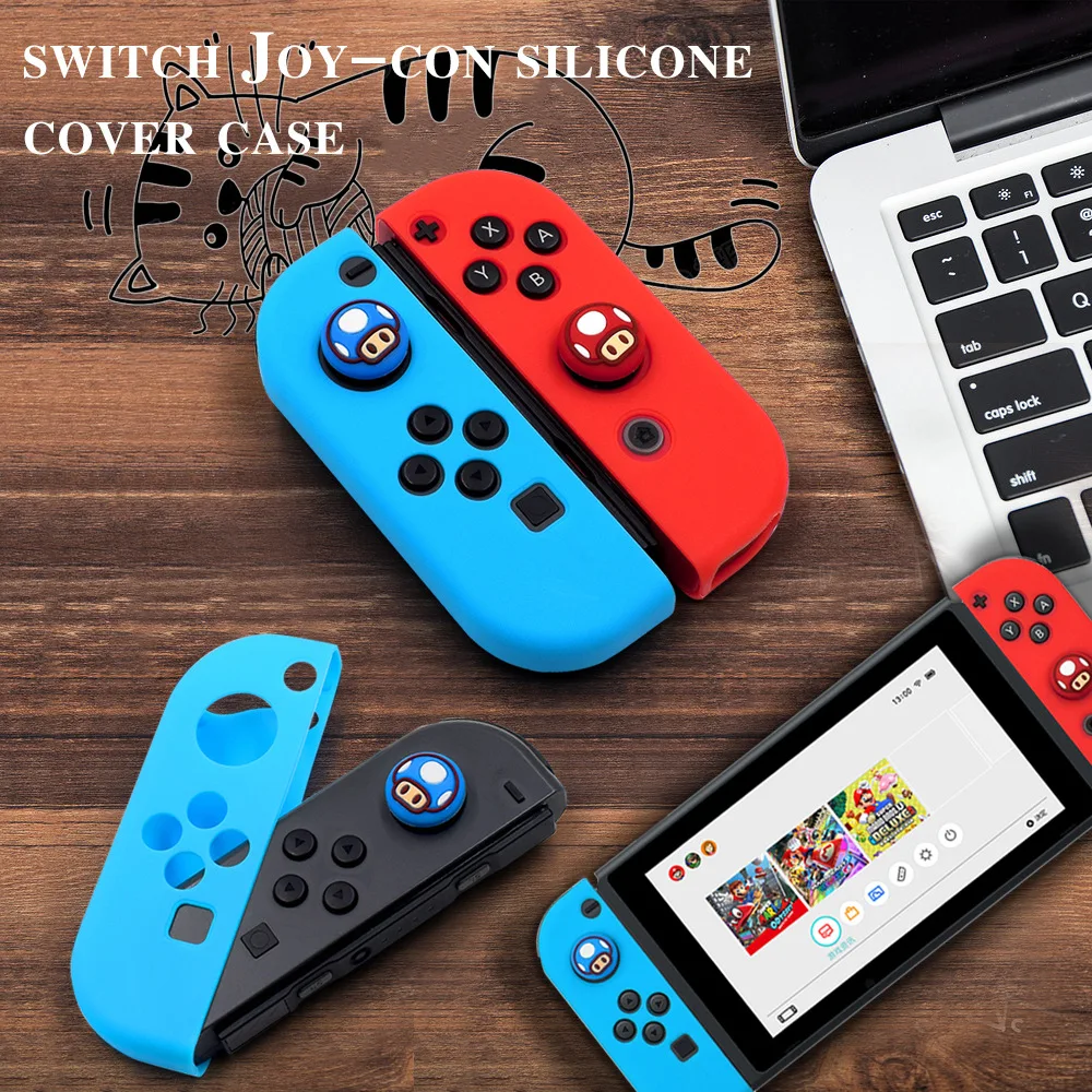 Nds Switch JoyCon Hülle Silikon-Schutzhülle Kompatibel mit Switch1/Switch OLED JoyCon Controller Fallschutz-Halterung