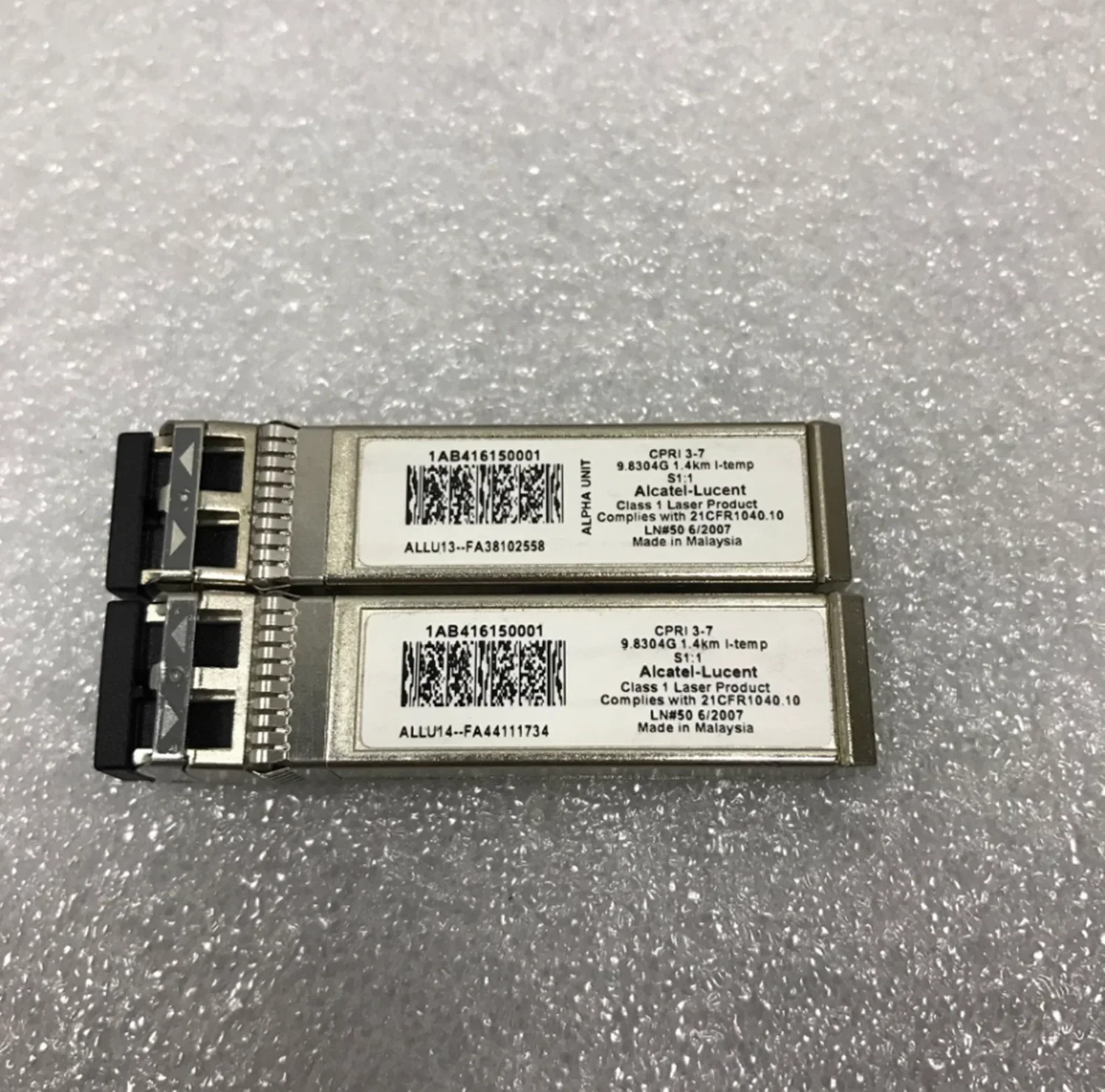 1PCS Alcatel Lucent SFP Module 10G Switch 1AB416150001 9.8304G 1.4KM CPRI 3-7 SMDF/Alcatel Complies With Transceiver Switch