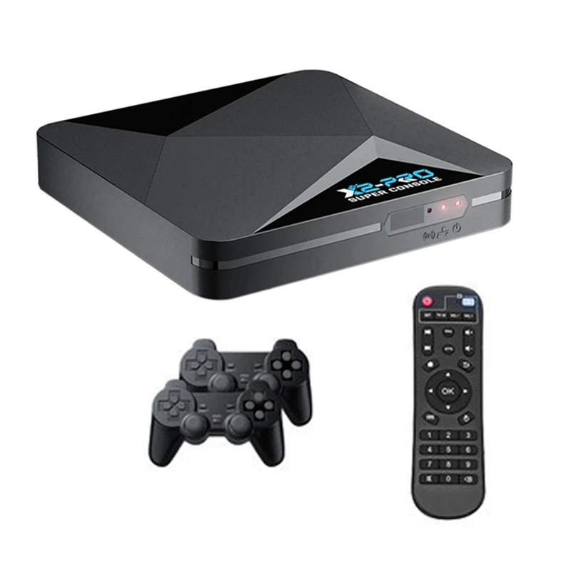 Super console x2 pro retro console de jogo inteligente caixa tv 4k hd clássico console de videogame caixa de jogo plugue da ue