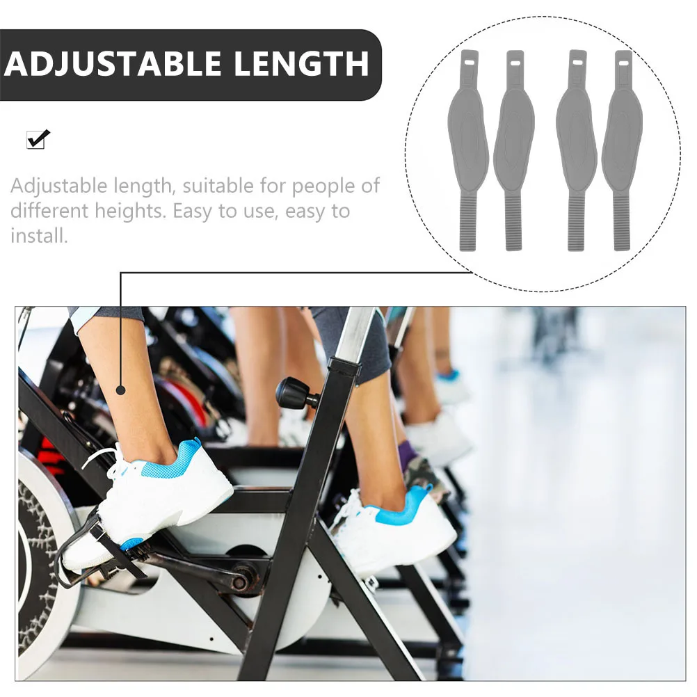 

Adjustable Bike Pedal Straps Replacement Rubber Anti-Slipping Footrest Straps For Cycling Gym Exercise Universal Pedal