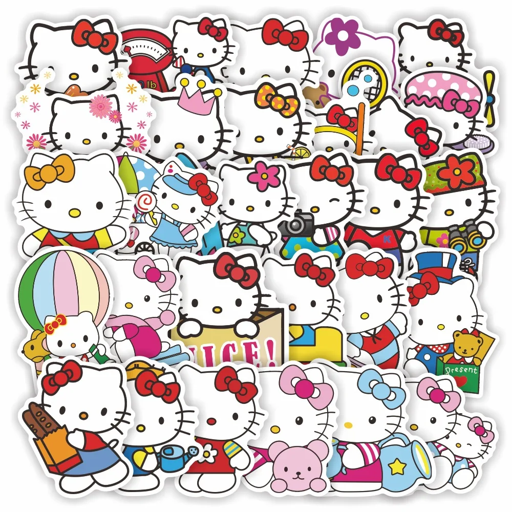 

10/30/50pcs Sanrio Series Hello Kitty Stickers Cute Cartoon Decals DIY Phone Case Luggage Laptop Waterproof Anime Sticker Decor