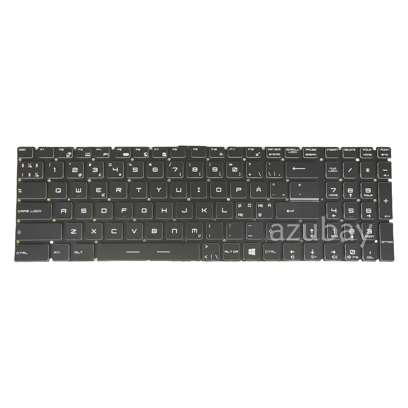 White Backlit Keyboard For MSI GP62 / GP72 6QE 6QF 7QF 7RD,GP62M GP62MVR GP72MVR GP62VR GP72VR Swedish Finnish Danish Norwegian