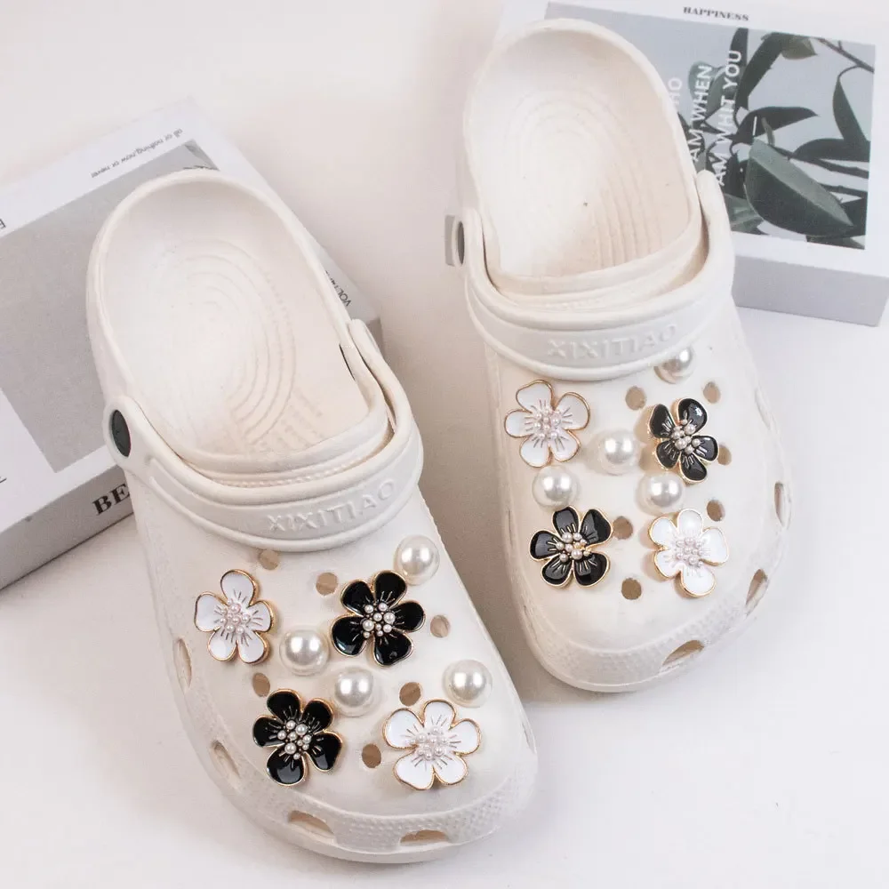 Shoe Charm DIY Pins 3D Alloy Five-petaled Flower Decoration Buckle for Hole Shoe Charms Set Accessories Kids Girls Gift