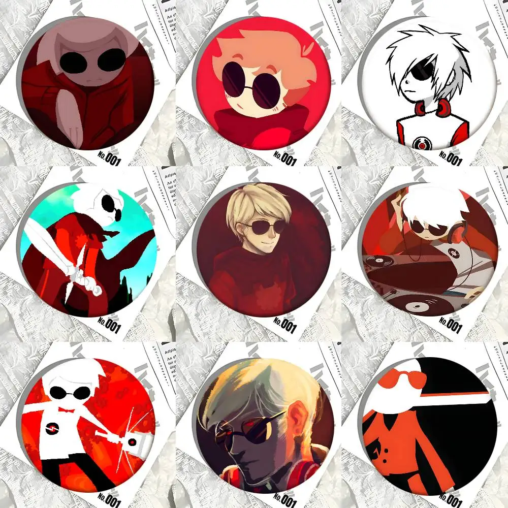 1 Stück Dave Strider Abzeichen im Cartoon-Stil, Broschen für Rucksackdekoration, runde Emaille-Pins für Accessoires