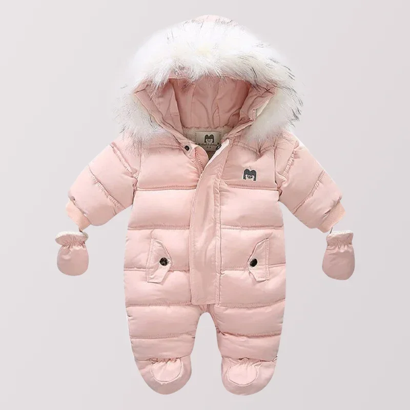 winter  jacket plus velvet baby girl Rompers snow-proof down cotton baby boy Romper newborn toddler jumpsuit baby clothes