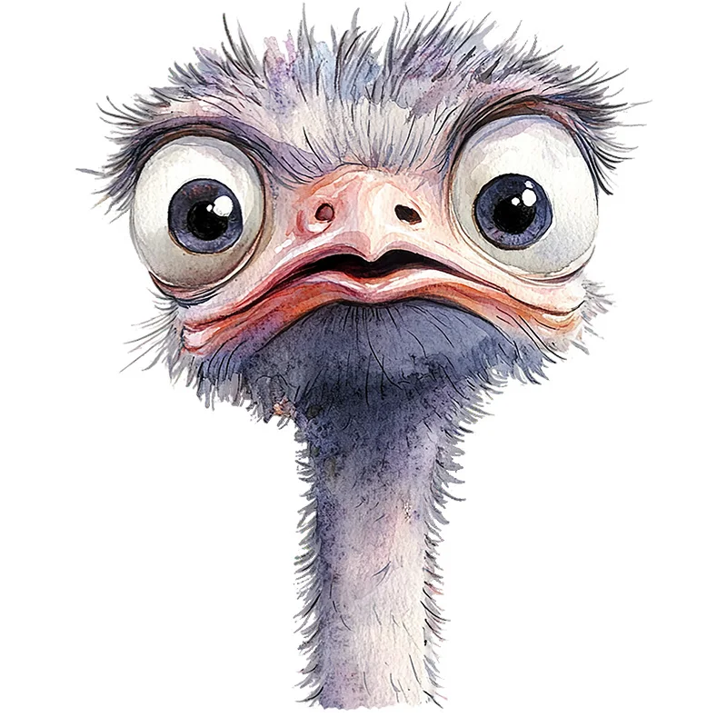 T2320# Funny Ostrich Animal Toilet Sticker, Durable Material, Perfect for Home Wall Decor, Aesthetic Room Decoration
