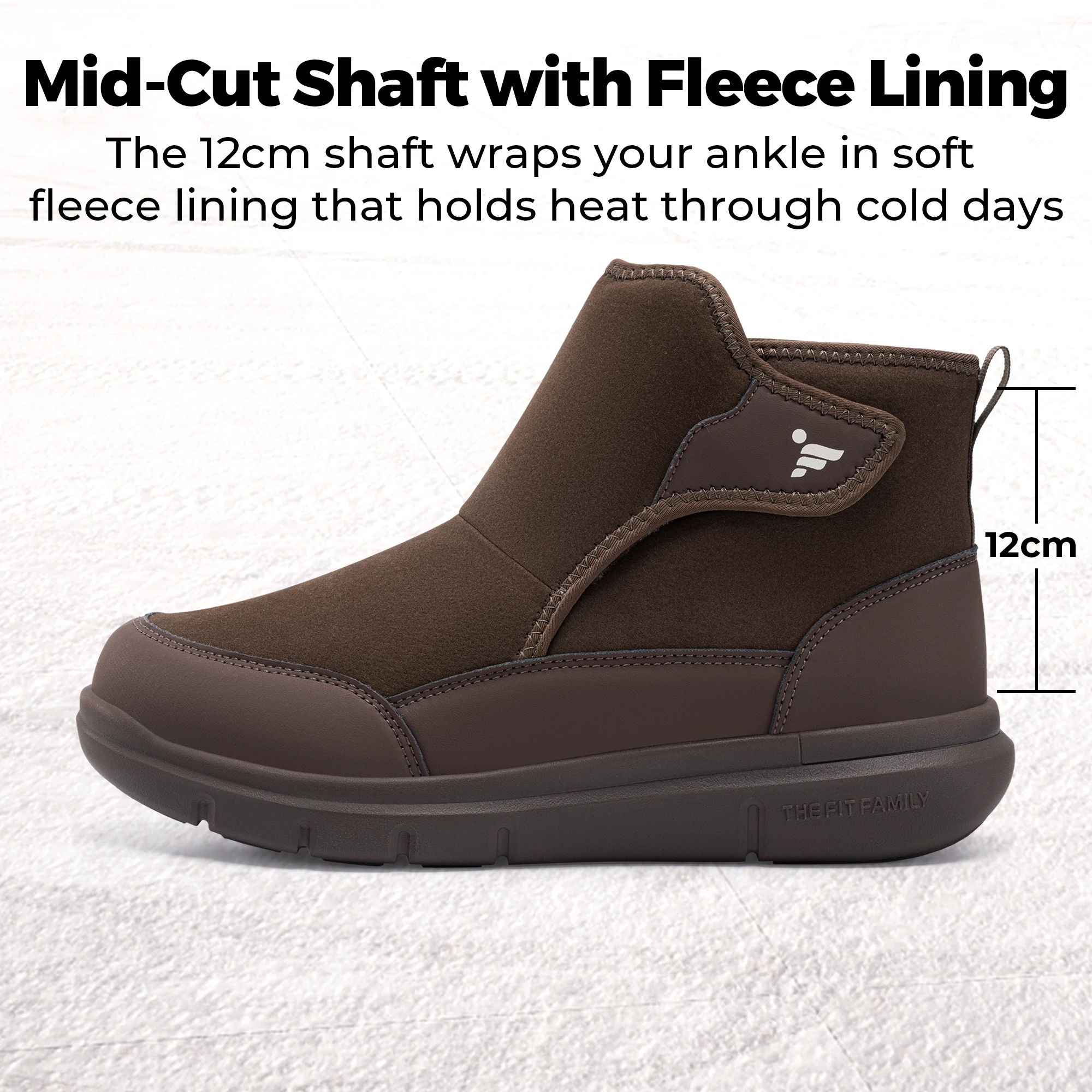 Fittington Herren Winter-Wanderstiefel, extra breite Zehenpartie, Diabetiker-Schuhe für Männer, warm gefüttert mit Fleece, lässige Wander-Schneestiefel für den Herbst – Detail 4