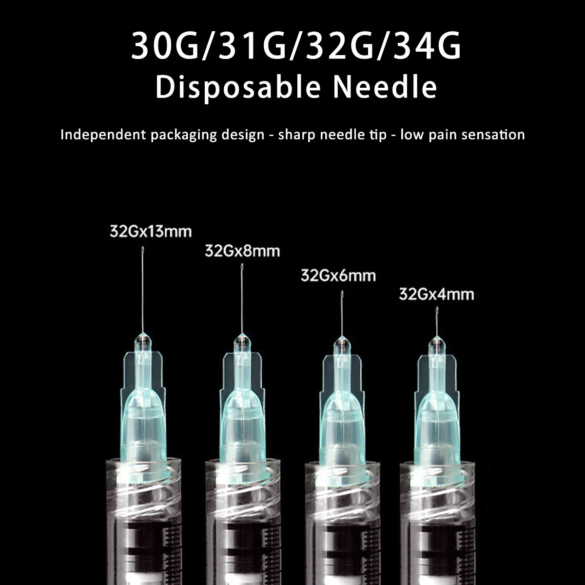 

100PCS/Box 4mm 6mm 13mm Tattoo Needle Painless Small Needle Beauty Ultrafine 30G 31G 32G 34G Syringes Needles Eyelid Tools