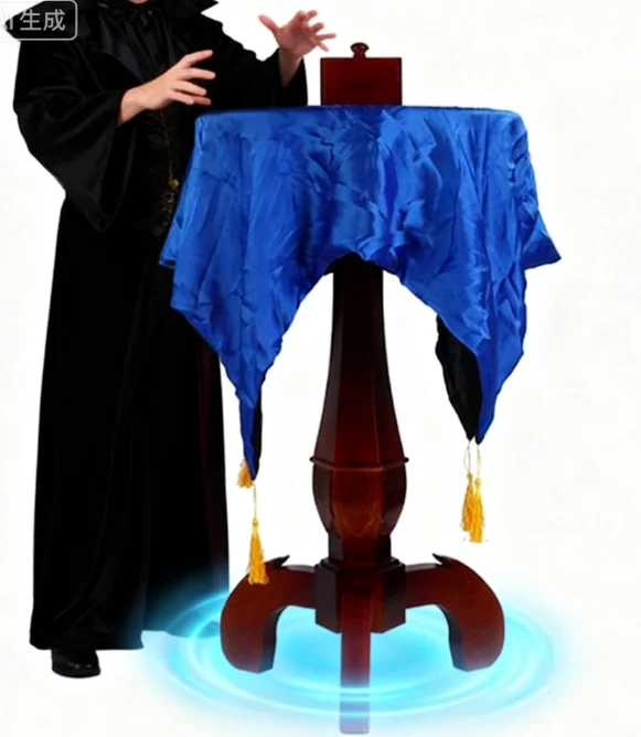 

Professional Magician Classic Magic Toys Round Carved Floating Table Set - Anti Gravity Box Vase Candlestick Levitation Magic