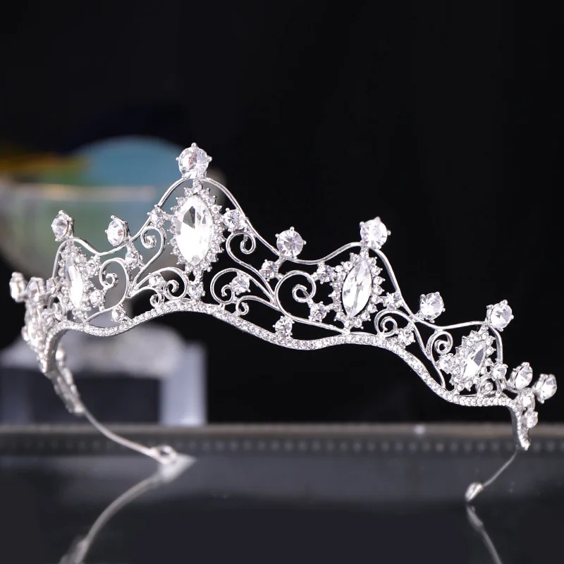 Bridal Purple Crown 	With Color-preserving Alloy Crystal Ornaments 	For Stage Show Dating Shopping