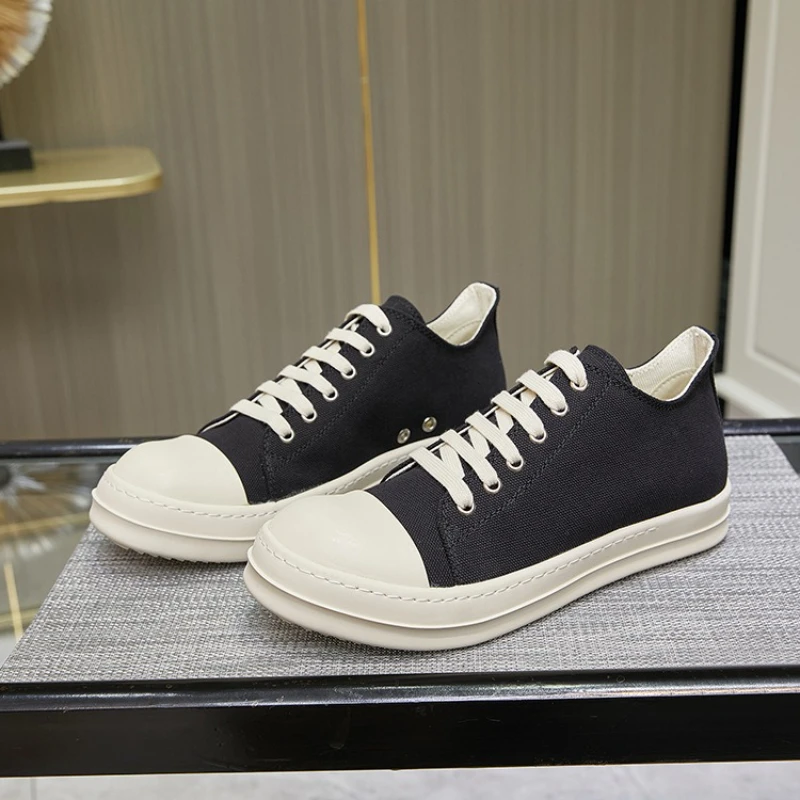 

High Street Dark Style New Low-top Breathable Canvas Versatile Height-increasing Shoes Men Women Casual Sneakers