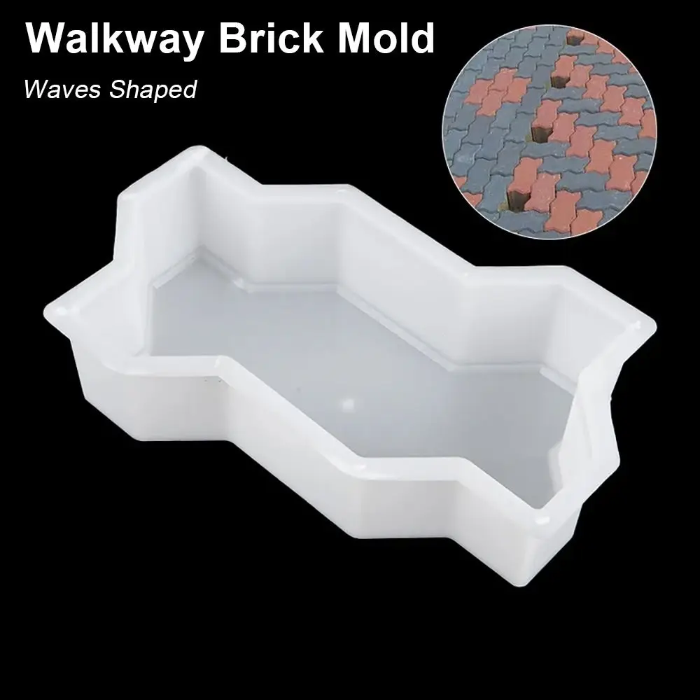 1Pcs New Waves Shaped Paving Brick Mould Reusable DIY Stepping Stone Paver Plastic Walkway Brick Mold For Lawn Patio Yard Garden