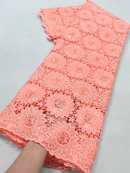 Ghana Skin Friendly Guipure Cord Lace Fabric 2024 Hight Quality African For Water Soluble Lace Fabric Women Christmas Dress Sew