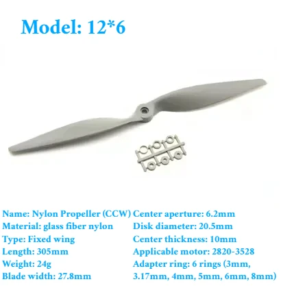 2PCS Gemfan Apc Nylon Propeller 5x5/6x4/7x5/8x4/8x6/9x6/10x5/10x7/11x5,5/12x6/13x6,5/14x7/16x8/17x10 Requisiten Für RC Modell Flugzeug