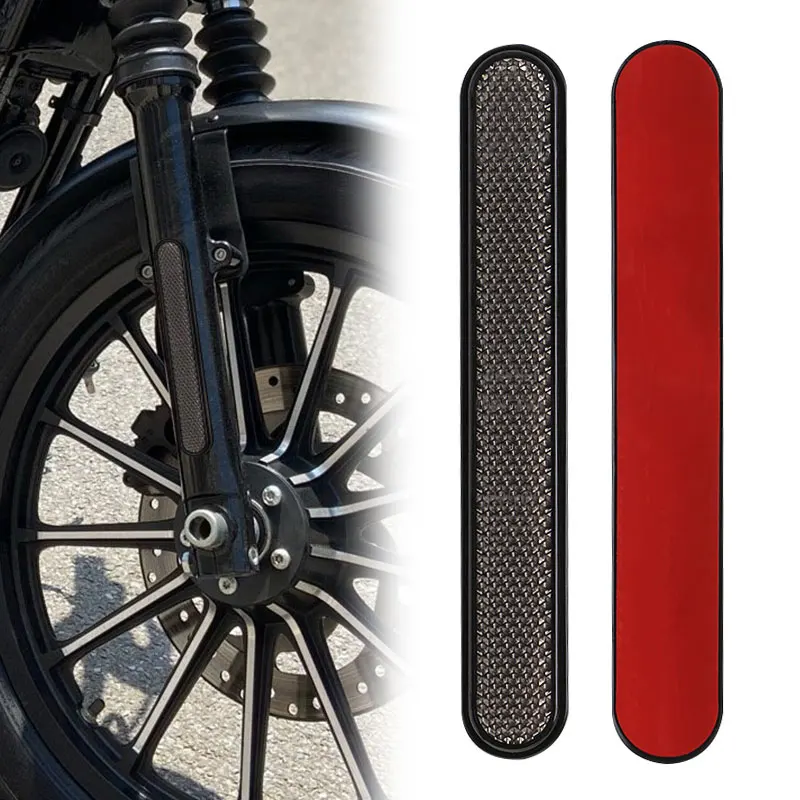 Universal Motorcycle Reflector Rectangle Saddlebag Latch Cover For Harley Sportster Front Reflectors Case Safety Warning Smoke