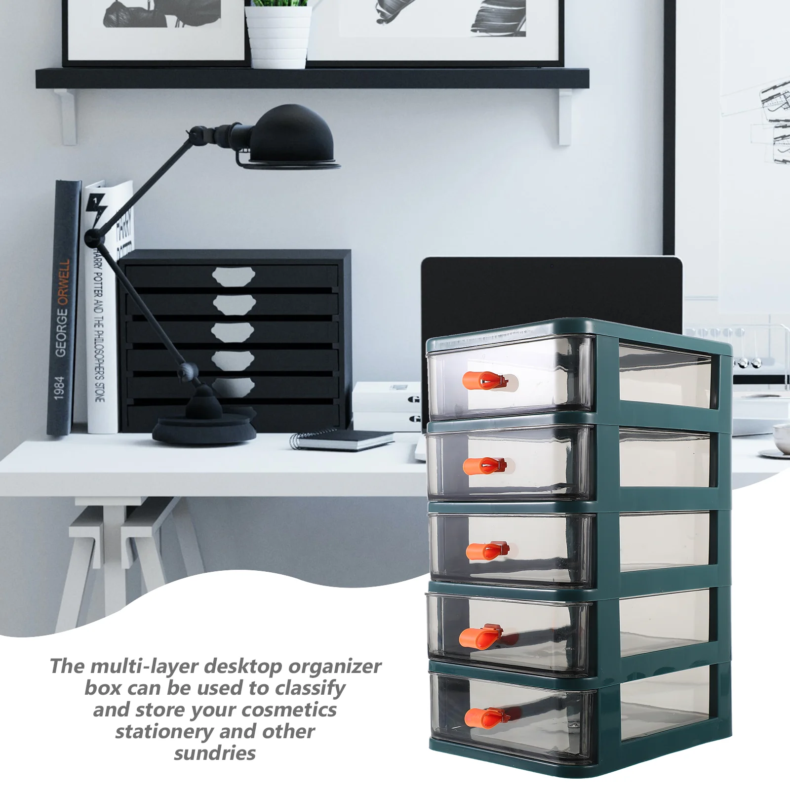 Transparent Desktop Storage Box Shelves Drawer Simple Plastic Drawers Organizer Pp Multi-function Office Stationery Case