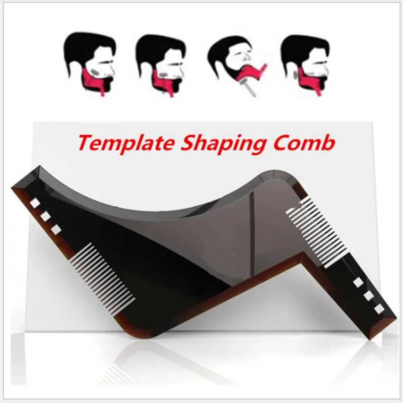 

Fashion Beard Styling Template Comb New Barber Tool Mustache Symmetry Trimming Styling Stencil 3 Colors Optional Styling comb
