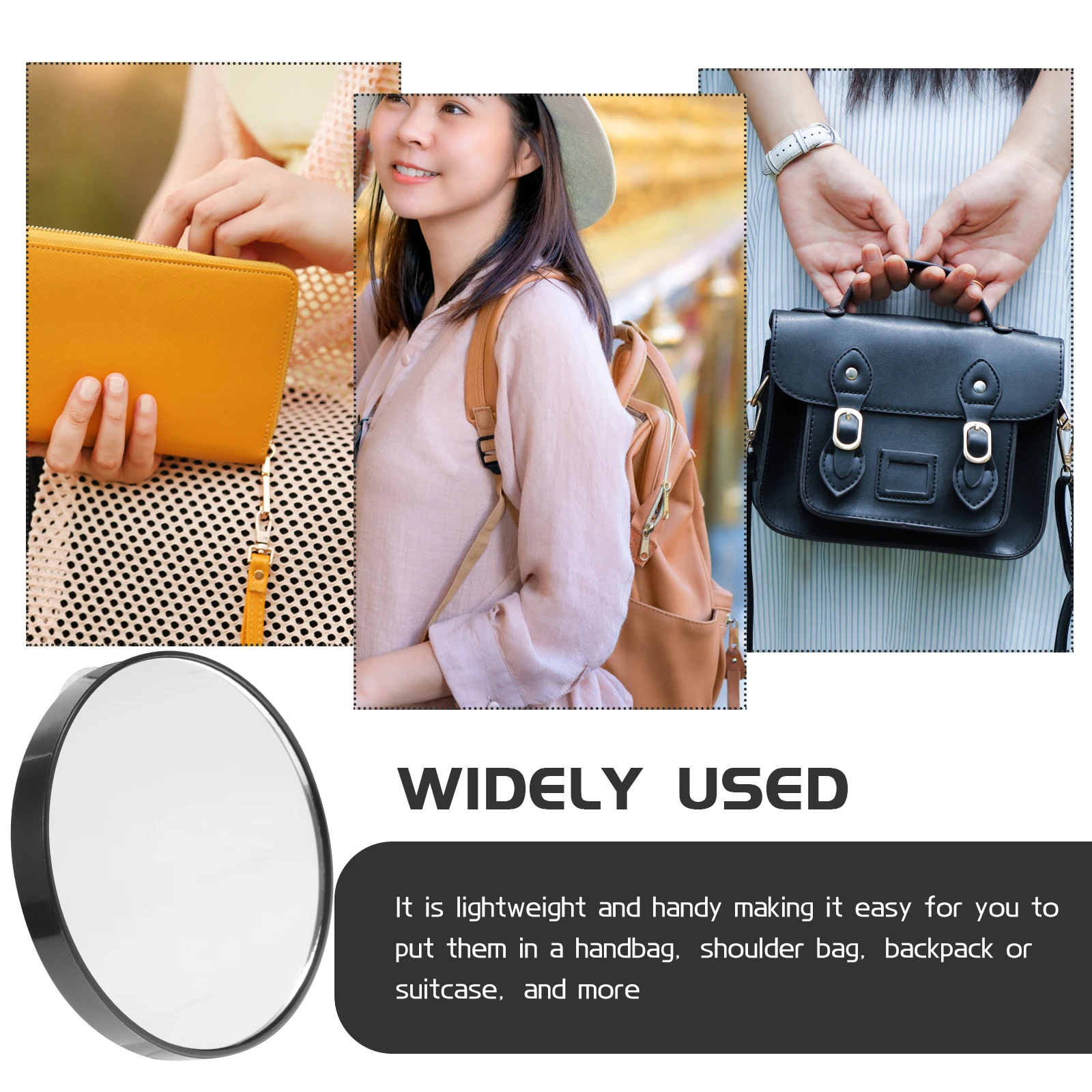 

5X Magnifying Makeup Mirror With 2 Suction Cups Compact Round Bathroom Pocket Cosmetic Mirror Travel Tool