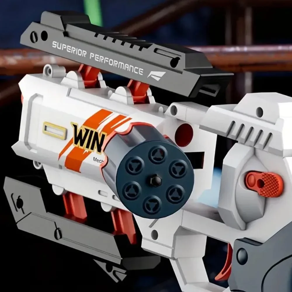 어린이 EVA 소프트 총알 리볼버 장난감 총 야외 CS 안전 사격 게임 수동 로딩 발사기 모델 크리스마스 선물