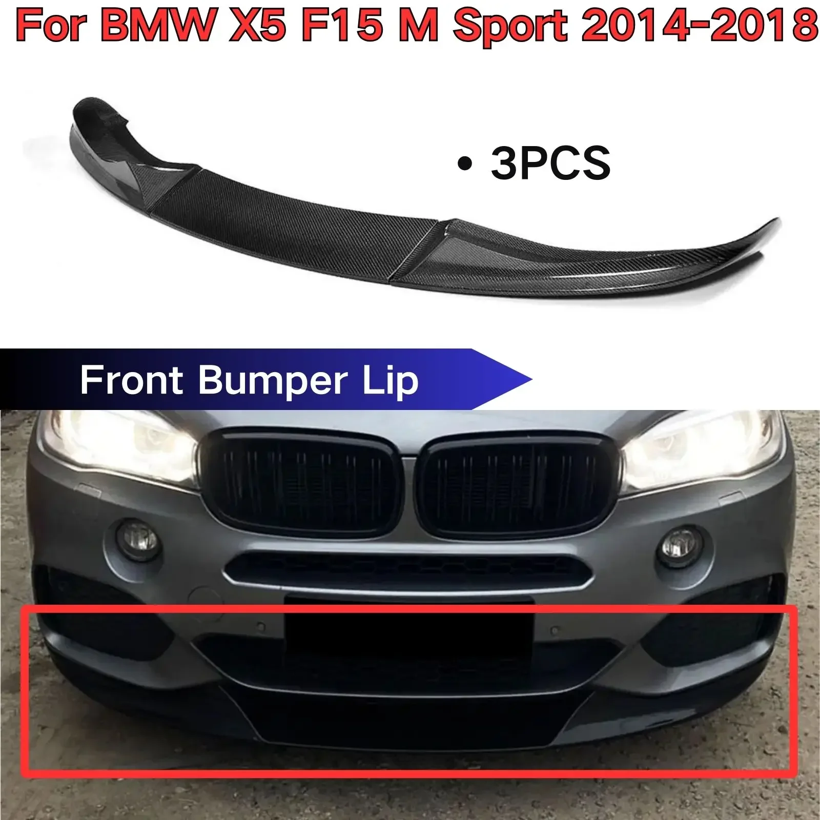 

Для BMW X5 F15 M Sport 2014 2015 2016 2017 2018 Передний бампер Губа Автомобильные аксессуары Спойлер Сплиттер Диффузор Глянцевый черный комплект кузова