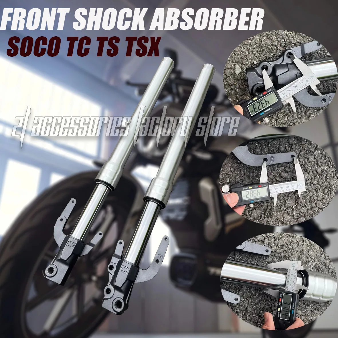 For SUPER SOCO TC TS TSX Front Shock Absorber Inverted Hydraulic Front Fork Suspension Electric Motorcycle Replacement Parts