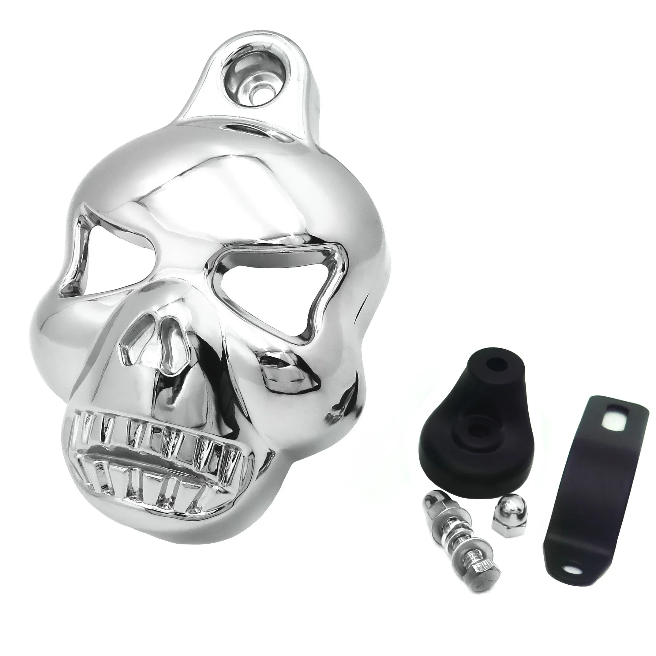 Motorcycle Parts Skull Horn Cover for Harley Davidson Big Twins V-Rods Stock Cowbell 1992-2022 BLACK