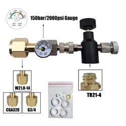 Soda Water Accessory Sparking Water Maker Cylinder Tank CO2 Filling Station Refill Adapter Connector W21.8-14 or G3/4 or CGA320