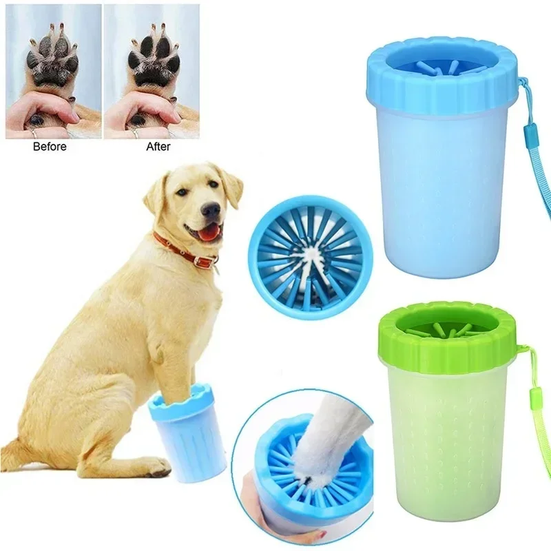 Durable Soft Silicone Pet Paw Cleaner Cup Portable Dog Cat Foot Washer Grooming Cleaning Cup Puppy Paw Washing Tool Pet Supplies