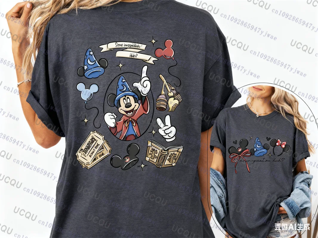 2026 Coquette القوس ميكي الساحر بعض الخيال هوه التي شيرت الخريف موضة القطن الرياضة ملابس نسائية عادية عادية التي شيرت #5