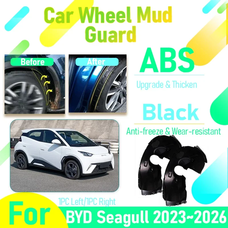 

Car Mud Guards For BYD Seagull Dolphin Mini 2023 2024 2025 2026 Antifreeze Left Right Wheel Fenders Flare Flaps Auto Accessories