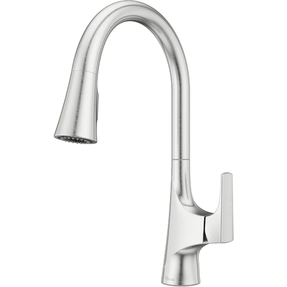 

Stainless Steel High Arc Single Handle Pull-Down Spray Kitchen Faucet by Pfister Norden GT529NRS